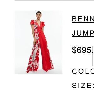 Alice + Olivia BENNET PLEATED WIDE LEG JUMPSUIT brand new never has been worn!